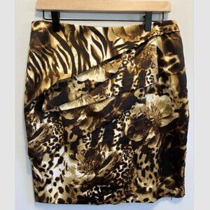 Cache‎ animal print miniskirt, size 6, fast shipping!